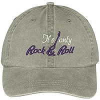 Trendy Apparel Shop It's Only Rock and Roll Embroidered Cotton Washed Baseball Cap