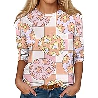 Summer Tops for Women 2024 Short Sleeve,Women's Cute Print Graphic Tees Blouses Casual Plus Size Basic Tops Summer