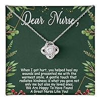 A Wonderful Nurse Gift Necklace, Love Knot Necklace Gift For Her, 14k White Gold Finish Necklace Gift From Mom Necklace, Jewelry Gift For Woman On Birthday, Christmas Anniversary For Nurse