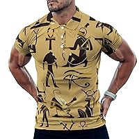Ancient Egypt Men's Golf Polo-Shirt Short Sleeve Jersey Tees Casual Tennis Tops S