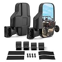 KEMIMOTO UTV Mirrors UTV Side Mirrors Fits 1.6 in - 2 in Roll Cage Compatible with Pioneer Polaris RZR 900 1000 Can-Am Kawasaki Mule Rhino YXZ Zforce, Shatter Proof Tempered Glass