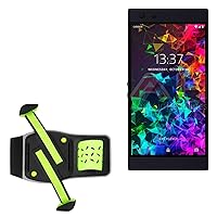 BoxWave Holster Compatible with Razer Phone 2 - FlexSport Armband, Adjustable Armband for Workout and Running - Stark Green