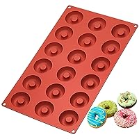 Silicone Mini Donut Pan, 18 Cavity Doughnut Baking Mold Tray - Muffin Cups, Cake Mold, Biscuit Mold