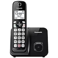 Panasonic Cordless Phone with Advanced Call Block, Bilingual Caller ID and Easy to Read Large High-Contrast Display, Expandable System with 1 Handset - KX-TGD810B (Black)