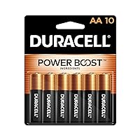 Duracell Coppertop AA Batteries with Power Boost Ingredients, 10 Count Pack Double A Battery with Long-lasting Power, Alkaline AA Battery for Household and Office Devices
