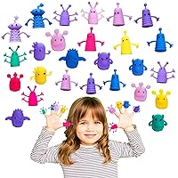 36 Pcs Finger Puppets Toys,Colorful Funny Monster Stretchy Finger Puppets,Cute Soft Rubber Finger Doll Toys for Children Kids Gifts Rewards,Party Favors,Stocking Stuffer(9 Random Styles)