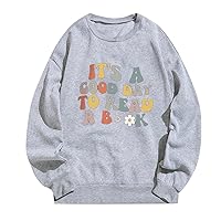 Ceboyel Womens Letter Graphic Print Sweatshirts Crew Neck Pullover Tops Long Sleeve Cute Shirts Trendy Girls Teen Clothes
