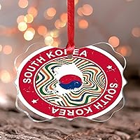Christmas Ornaments 2023 South Korea Acrylic Christmas Tree Ornament Flag Sports Bar Party Events Christmas Bauble World State Map Flag Keepsake Collectible Gift Tree Decoration Stocking Name Tag