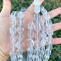 3 Strands Adabele Natural Clear Crystal White Quartz Gemstone Tumbled Round Nugget Rock 10-13mm Loose Stone Beads (45 Inch Total) for Jewelry Craft Making GZ4-3
