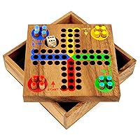 Logica Puzzles Art. Ludo - Pachisi - Board Game in Fine Wood - Strategy Game Multiplayer - Travel Version - Orient Express Collection