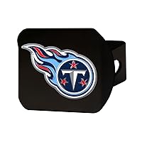 Tennessee Titans NFL Black Metal Hitch Cover with 3D Colored Team Logo by FANMATS - Unique Team Logo Molded Design – Easy Installation on Truck, SUV, Car - Ideal Gift for Die Hard Football Fan