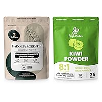 Men's Health Bundle: 5oz Fadogia Agrestis Extract & 5oz Freeze-Dried Kiwi Fruit Powder - Pure Nigerian Fadogia for Traditional Drive & Passion Support & Unsweetened Kiwi Extract