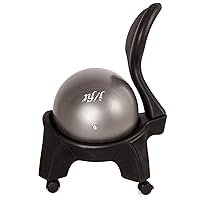 JFIT Ergonomic Comfort/Stability Balance Ball Fitness Chair,Black,5' to 6'3