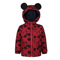 Disney Mickey Mouse Boys Jacket Puffer Coat for Toddlers and Little Kids – Red