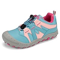 Mishansha Unisex Children Trekking Shoes Artificial Leather Trail Hiking Sneaker Toddler Low Athletic Shoe Blue/Pink