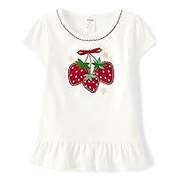 Girls,and Toddler Embroidered Graphic Short Sleeve T-Shirts
