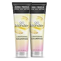 John Frieda Go Blonder Lightening Shampoo for Blonde Color-Treated Hair, Paraben Free, Phthalate Free, Silicone Free, Ammonia Free, Cruelty Free, Vegan, Blonde Shampoo 8.3 oz Bottle (Pack of 2)