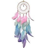 Colorful Dream Catchers, Handmade Feather Native American Circular Net for Kids Boys Girls Bedroom Wall Hanging Decoration Decor Nursery Wall Art Ornament Craft