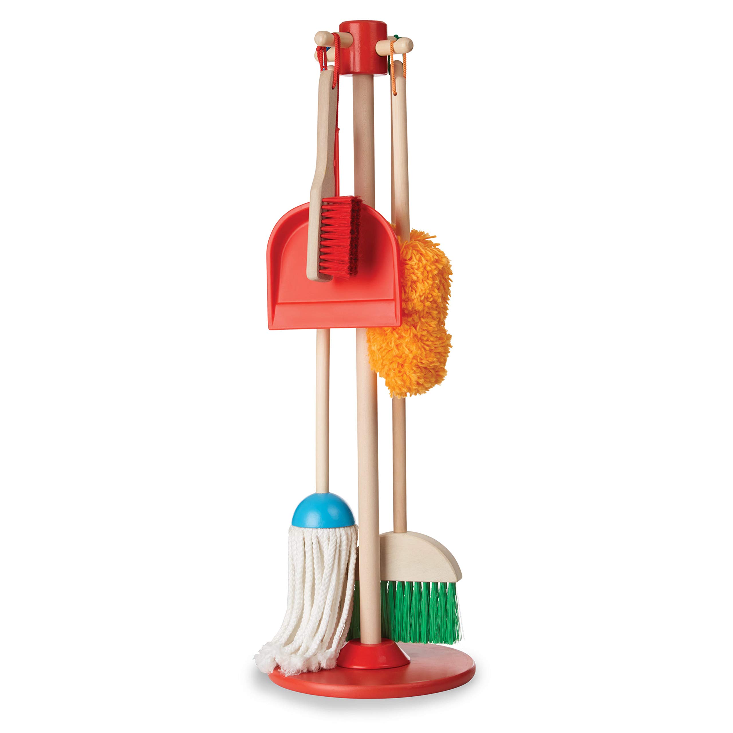 Melissa & Doug Dust! Sweep! Mop! 6-Piece Pretend Play Cleaning Set - Broom, Duster, Kid-Sized Cleaning Toys For Boys and For Girls