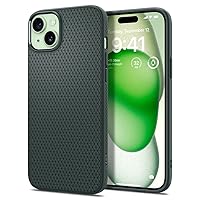 Spigen Liquid Air Armor Designed for iPhone 15 Plus Case (2023), [Military-Grade Protection] - Abyss Green