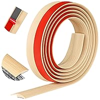 20Ft Floor Transition Strip Self Adhesive Carpet to Tile Floor Edging Trim PVC Threshold Strips, Peel and Stick Floor Joining Strip Suitable for Threshold Height Less Than 5mm(Beige Wood Grain)