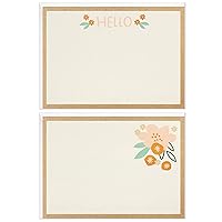 Hallmark Blank Cards Assortment with Organizer, Flowers (50 Flat Paneled Note Cards with Envelopes)