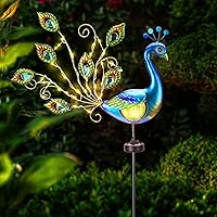 Peacock Solar Light-Yard Decorations Outdoor-Solar Garden Lights-Lawn Lights Waterproof for Patio Backyard Lawn Metal Garden Decor