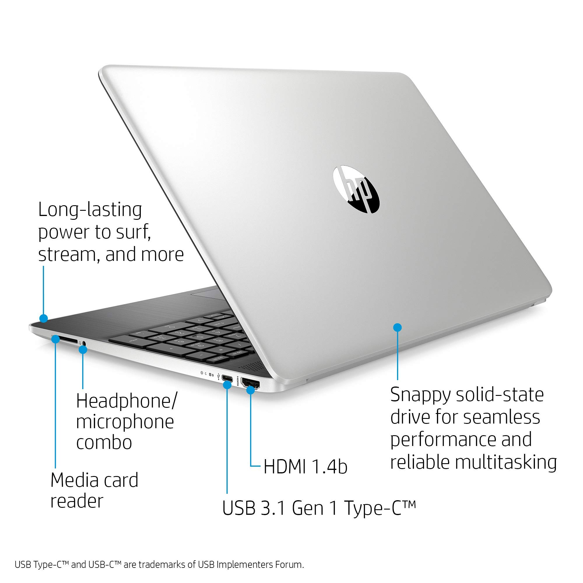 HP 15-Inch HD Touchscreen Laptop, 10th Gen Intel Core i5-1035G1, 8 GB SDRAM, 512 GB Solid-State Drive, Windows 10 Home (15-dy1020nr, Natural Silver), 15-15.99 inches (Renewed)