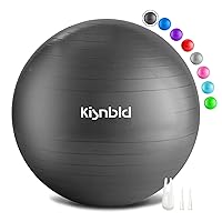 Exercise Ball, Extra Thick Yoga Ball for Workout Pregnancy Stability, 4 Sizes Anti-Burst Balance Ball with Foot Pump - Heavy Duty Fitness Ball Chair for Office, Home & Gym