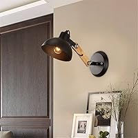 Industrial Vintage Wall Sconces Idyllic Korean Study lamp Exquisite Wooden Staircase with loft Bedroom, The Head of The Bed to Adjust The Iron Wall lamp