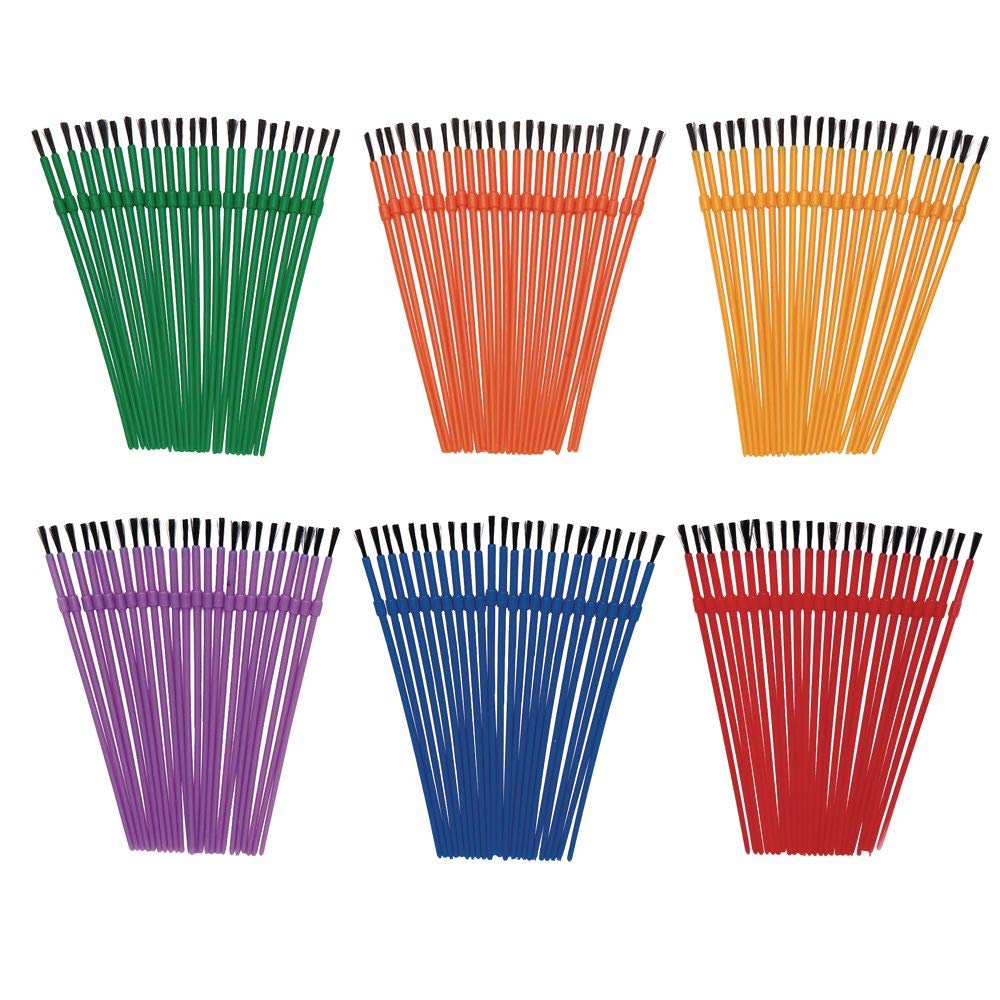 Colorations - 144WB Paint Brushes, 3 Widths, Nylon Bristles, Classroom, Painting, Art, Classroom Supplies, Art Supplies, School Supplies, Kids, Projects, Crafts, Groups, Watercolor, Small, Set of 144