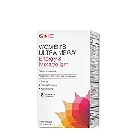 GNC Womens Ultra Mega Energy and Metabolism Multivitamin for Women, 180 Count, for Increased Energy, Metablism, and Calorie Burning