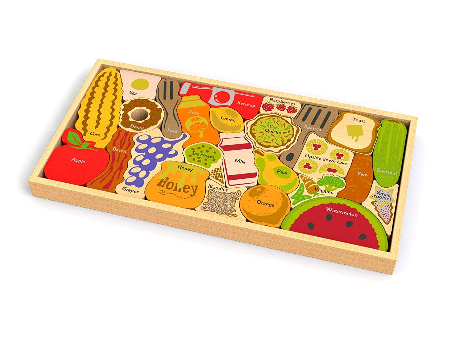 BeginAgain Alphabites A to Z Puzzle and Playset - Educational Wooden Alphabet Puzzle - 3 and Up