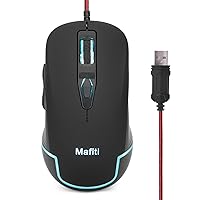 mafiti Wired Mouse, Computer Mouse for Laptop Notebook Desktop USB RGB Mice 3200DPI
