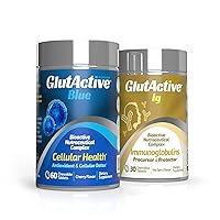 GlutActive Blue (60 Count) and IG (30 Count) Combo Pack | Increase Energy, Support Immune Function and immunoglobulin Maintenance | Chewable Tablets | Made in The USA.