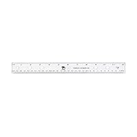 Charles Leonard Plastic Ruler, Double Bevel, 12 Inches, Clear, 36-Pack (77136)
