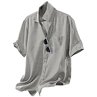 Men Summer Shirt Jean Button Up Shirt Button Up Shirt Men 3XL Mens Shirts Casual Multipack Flannel Shirt Big and Tall