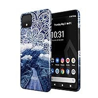 Compatible with Google Pixel 4 Case Mountains Nature Landscape Mandala Henna Paisley Pattern Wanderlust Space Heavy Duty Shockproof Dual Layer Hard Shell+Silicone Protective Cover