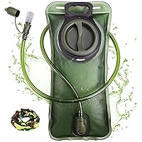 Hydration Bladder, 1.5L-2L-3L Water Bladder for Hiking Backpack Leak Proof Water Reservoir Storage Bag, BPA-Free Water Pouch Hydration Pack for Camping Cycling Running, Military Green 1.5-2-3 Liter