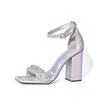 DREAM PAIRS Women's Heels for Women Braided Open Toe Ankle Strap High Block Chunky Heel Sandals Party Wedding Dress Pumps Shoes