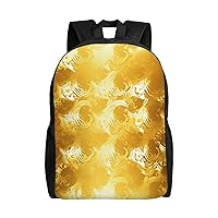 Backpack Travel Casual Daypack for Men Women Gold Background Lightweight Double Shoulder Bag for Laptop Hiking