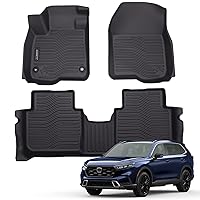 All Weather Floor Mats Fits for Honda CR-V 2023 2024 TPE Rubber Liners Accessory for Honda CRV 2023 2024 Include Hybrid Odorless Anti-Slip Mats Black