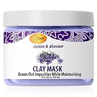 Clay Mask, Lavender and Wildflower, 16 Oz - Pedicure and Body Deep Cleansing, Skin Pore Purifying, Detoxifying and Hydrating