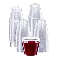 Comfy Package Clear Hard Plastic Cups/Tumblers [9 oz. Squat - 200 Count] Small Disposable Party Cocktail Glasses