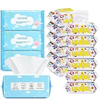 Baby Wipes - HAPPY BUM Wipes, Unscented, 760 Count (12 Packs of 30 Saline Baby Wipes and 4 Packs of 100 Dry Wipes)