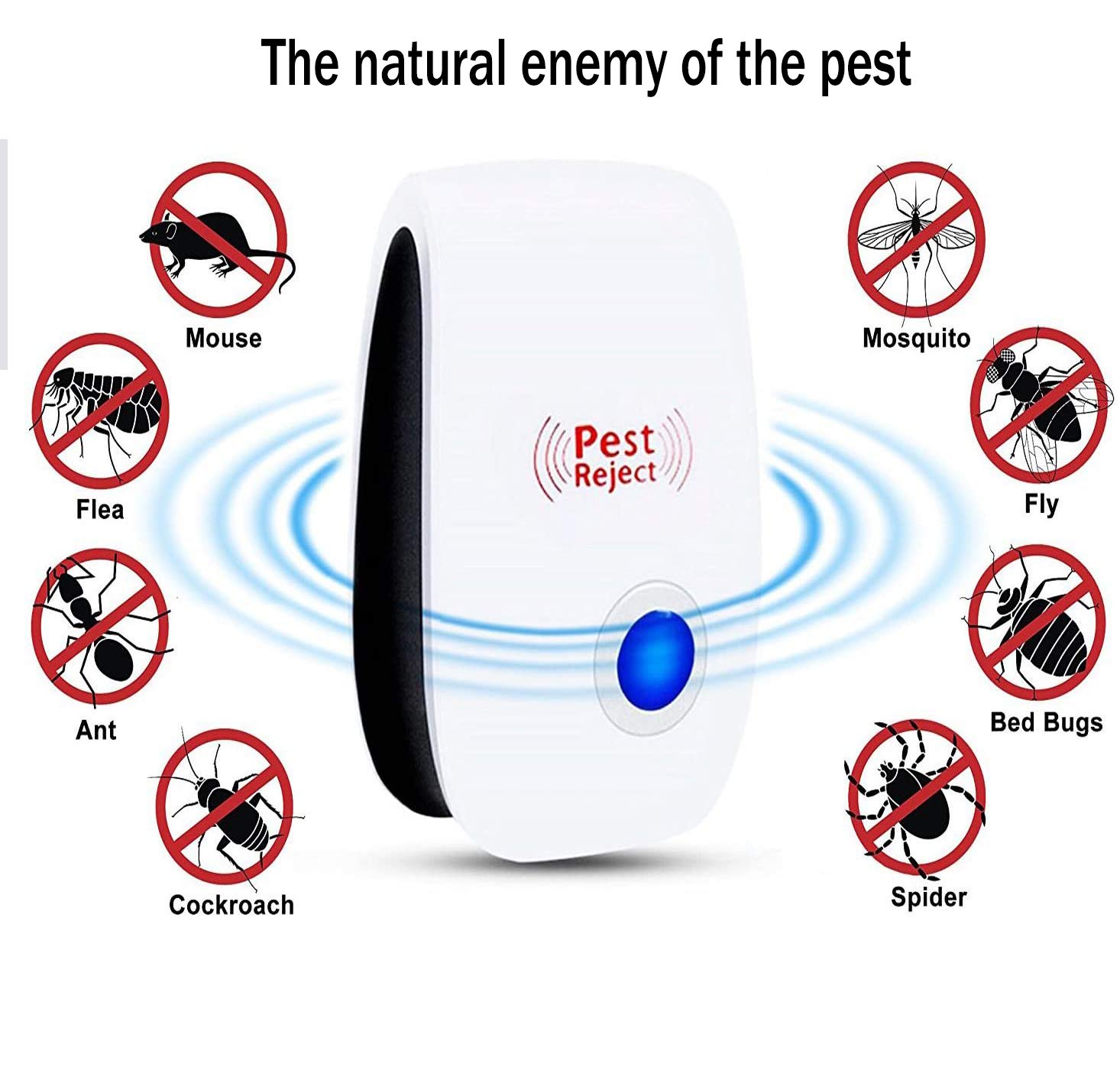 8 Packs Ultrasonic Mouse Pest Repeller,Rodent Repellent Electronic Mouse Deterrent Rat Control with Ultrasound Waves and LED Strobe Lights for Basement Warehouses RV Garage Indoor