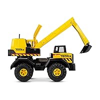 Tonka Steel Classics, Mighty Excavator– Made with Steel & Sturdy Plastic, Yellow Friction Powered, Boys and Girls, Toddlers Ages 3+, Construction Truck, Toddlers, Birthday Gift, Holiday