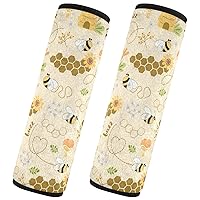 Bees Seatbelt Covers Car Seat Belt Cover Super Soft Seat Belt Covers for Adults Kids Car Seat Shoulder Strap Cushion Protector for Women Car Men Backpack, 2 Pack