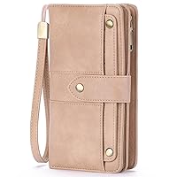 FALAN MULE Womens Leather Wallet Card Holder with Zipper Coin Pocket