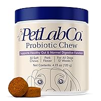 PetLab Co. Probiotics for Dogs, Support Gut Health, Diarrhea, Digestive Health & Seasonal Allergies - Pork Flavor - 30 Soft Chews - Packaging May Vary